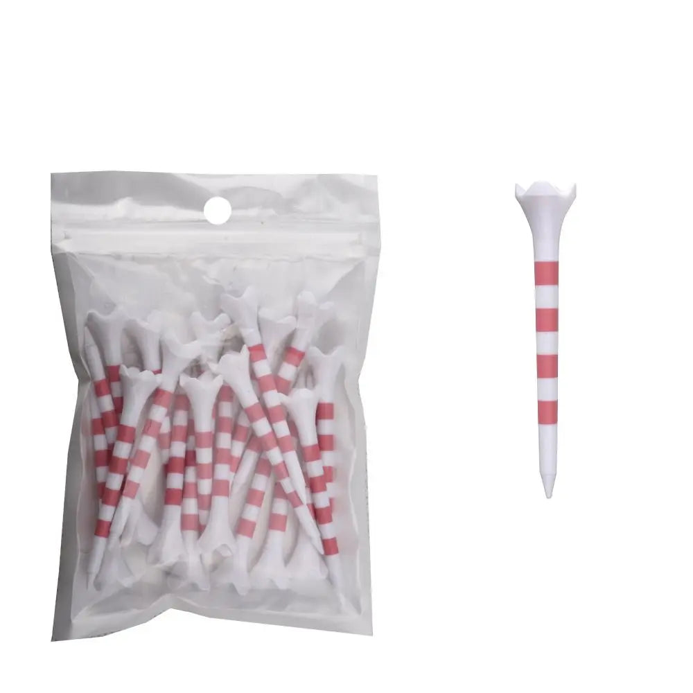 20Pcs Durable Plastic Golf Tees – Striped for Precision & Consistency