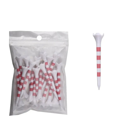 20Pcs Durable Plastic Golf Tees – Striped for Precision & Consistency