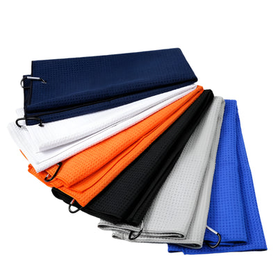 Waffle Microfiber Golf Towel – Absorbent Club & Ball Cleaning Cloth with Bag Clip