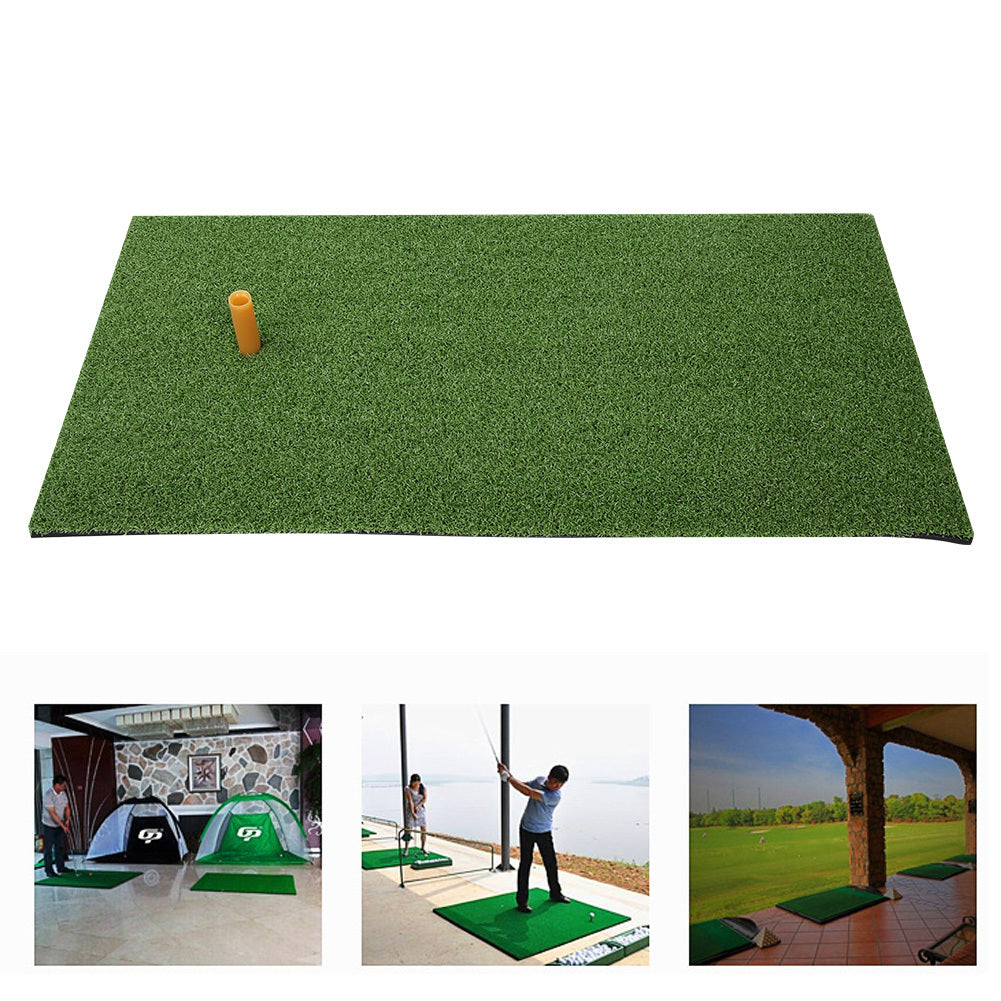 Golf Hitting Mat – Indoor/Outdoor Swing Practice Grass Mat with Rubber Tee