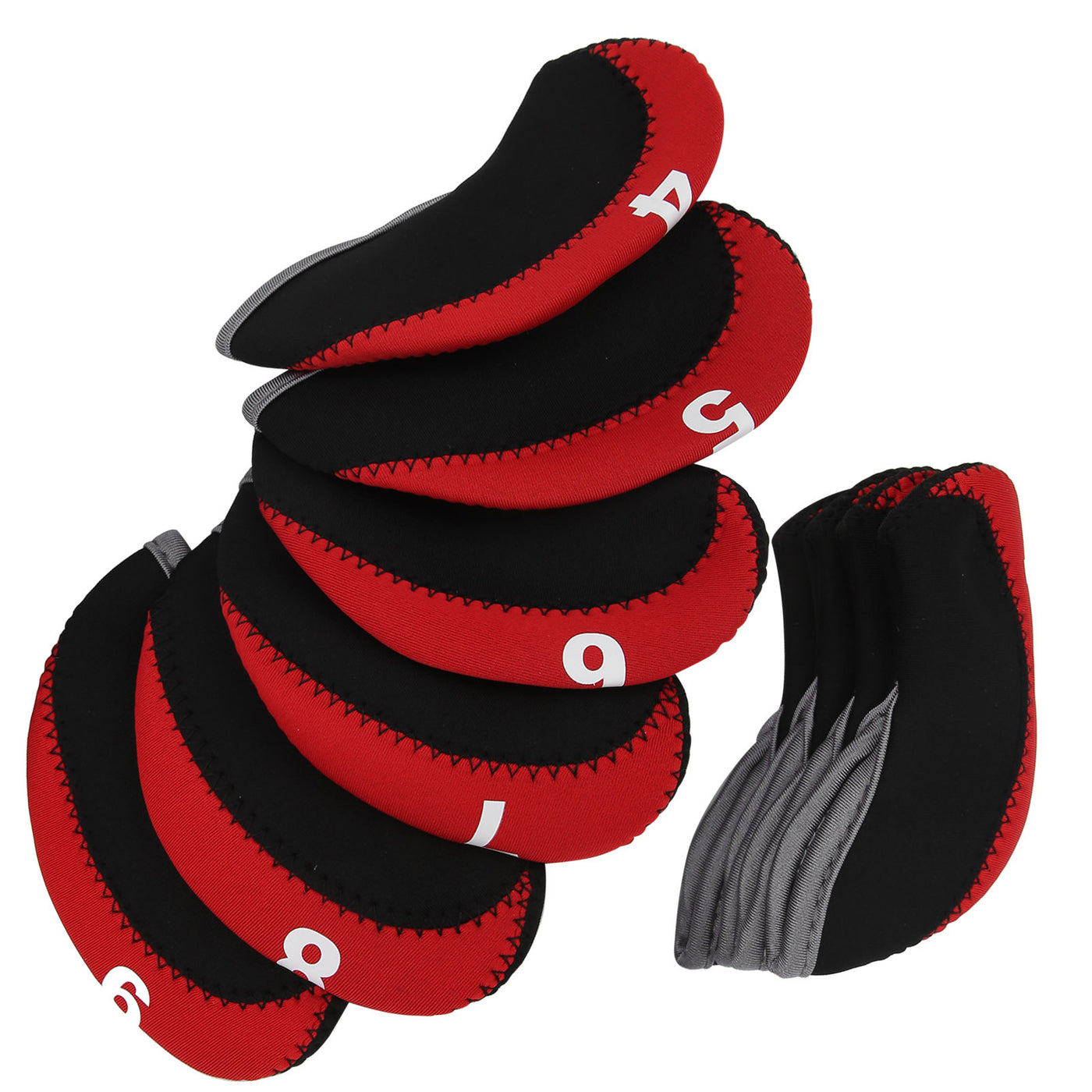 Leather Golf Club Iron Head Covers – Red Club Protect Case Set