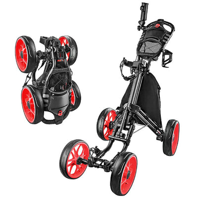 Foldable 4-Wheel Golf Trolley – Lightweight & Durable for Easy Transport