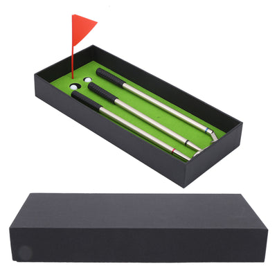 Mini Desk Golf Game Box – Green Driving Range with Club Pens, Balls, Flag