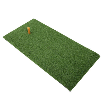 Golf Hitting Mat – Indoor/Outdoor Swing Practice Grass Mat with Rubber Tee