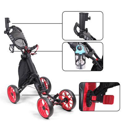 Foldable 4-Wheel Golf Trolley – Lightweight & Durable for Easy Transport