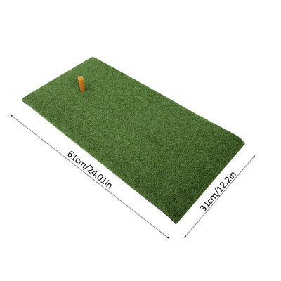 Golf Hitting Mat – Indoor/Outdoor Swing Practice Grass Mat with Rubber Tee