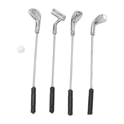 Dollhouse Golfing Club Set 1:12 Scale – Mini Plastic & Alloy Golf Clubs